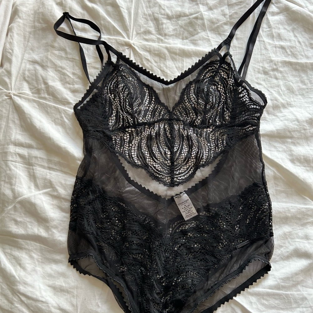 Calvin Klein lace bodysuit 90s inspired